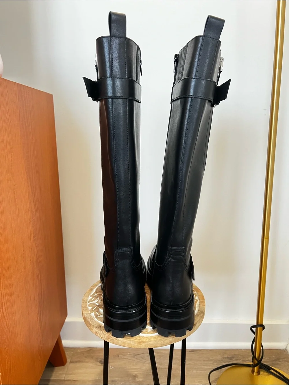 Jeffrey Campbell Just. Crush 2 sided ZipBlack Knee-High Lug Sole Boots - Women's